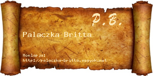 Palaczka Britta névjegykártya